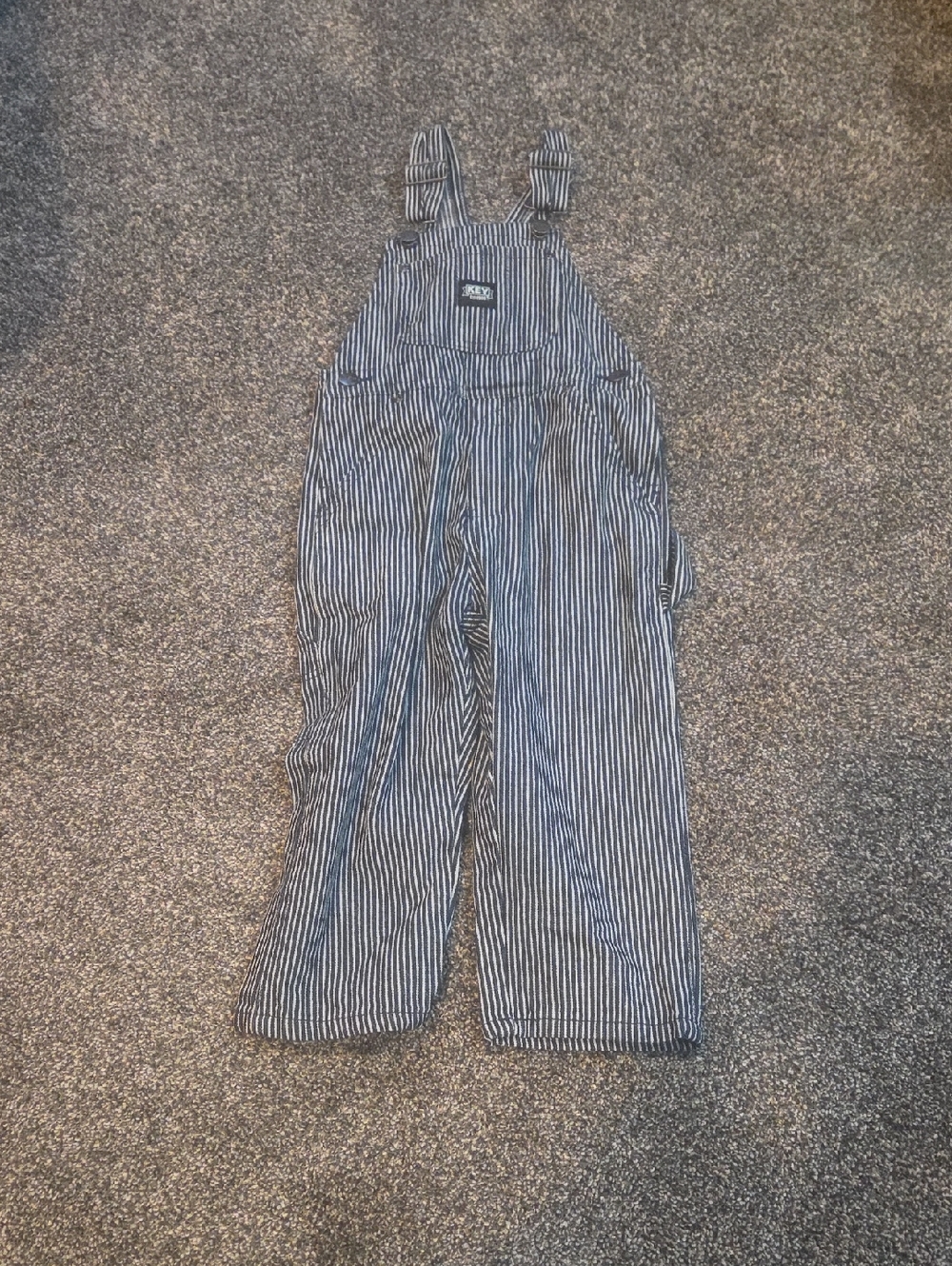 Striped Cotton Overalls Jumpsuit - Blue/White